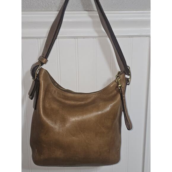 COACH Legacy Leather Slim Duffle Convertible Crossbody Bag in Tan #9328 - Picture 3 of 15